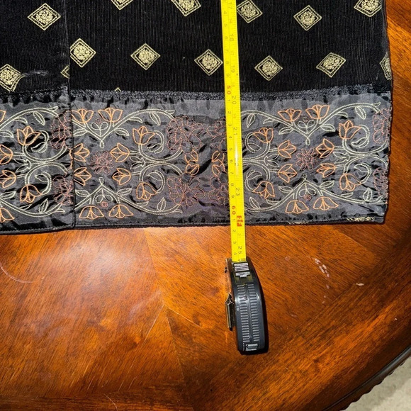 Hearts of Palms printed Corduroy Jacket with embroidered borders-size approx Lg - Picture 10 of 14